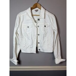 Arizona Jeans White Denim Jacket  Large cropped
